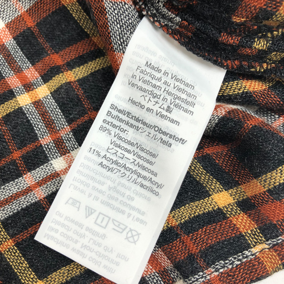 NEW Madewell Plaid Puffed Cinch Sleeve Top V Neck Blouse Womens Small - Picture 7 of 8